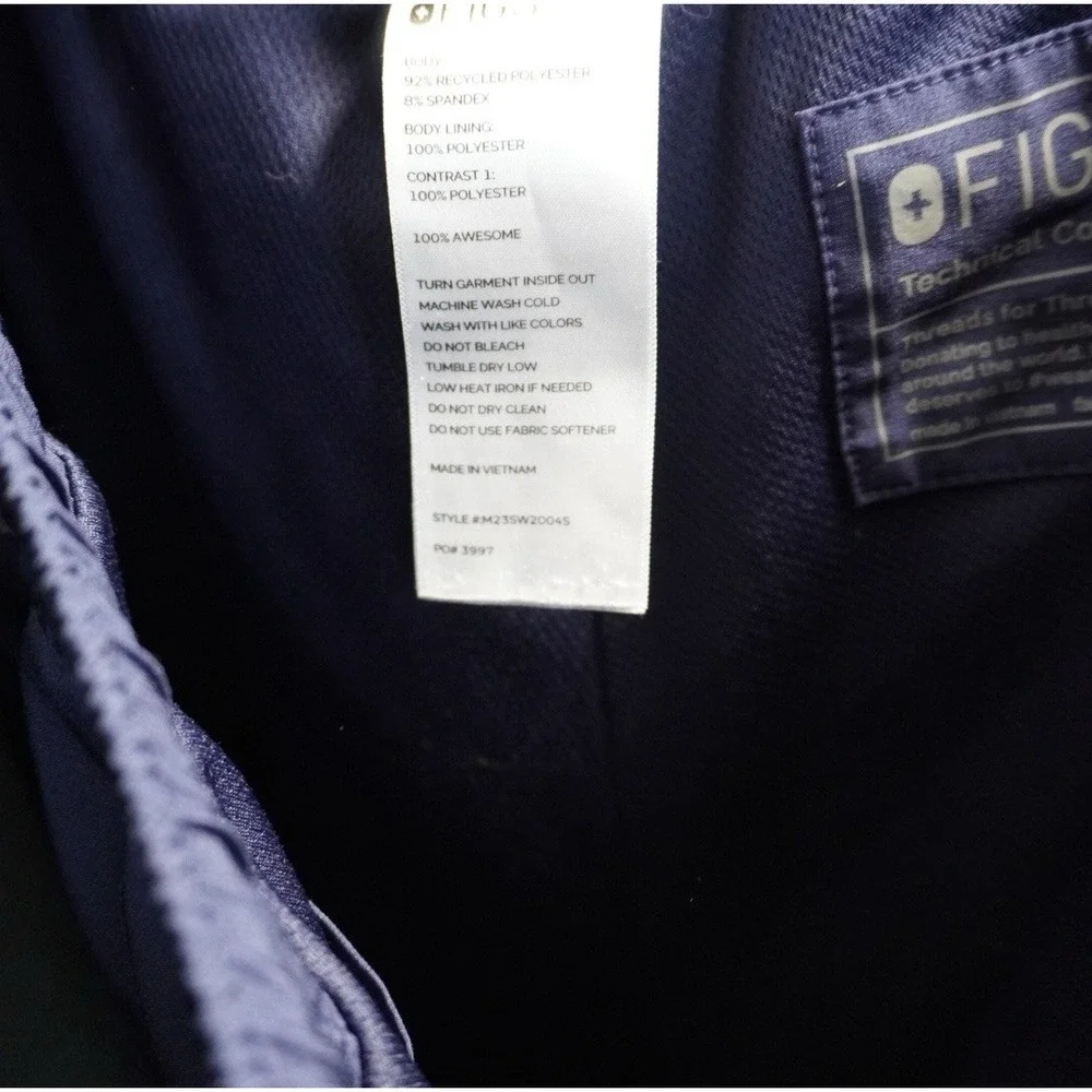 Figs Men's Tansen‎ Jogger Scrub Lined Pants Navy Medium Short Nursing Scrubs